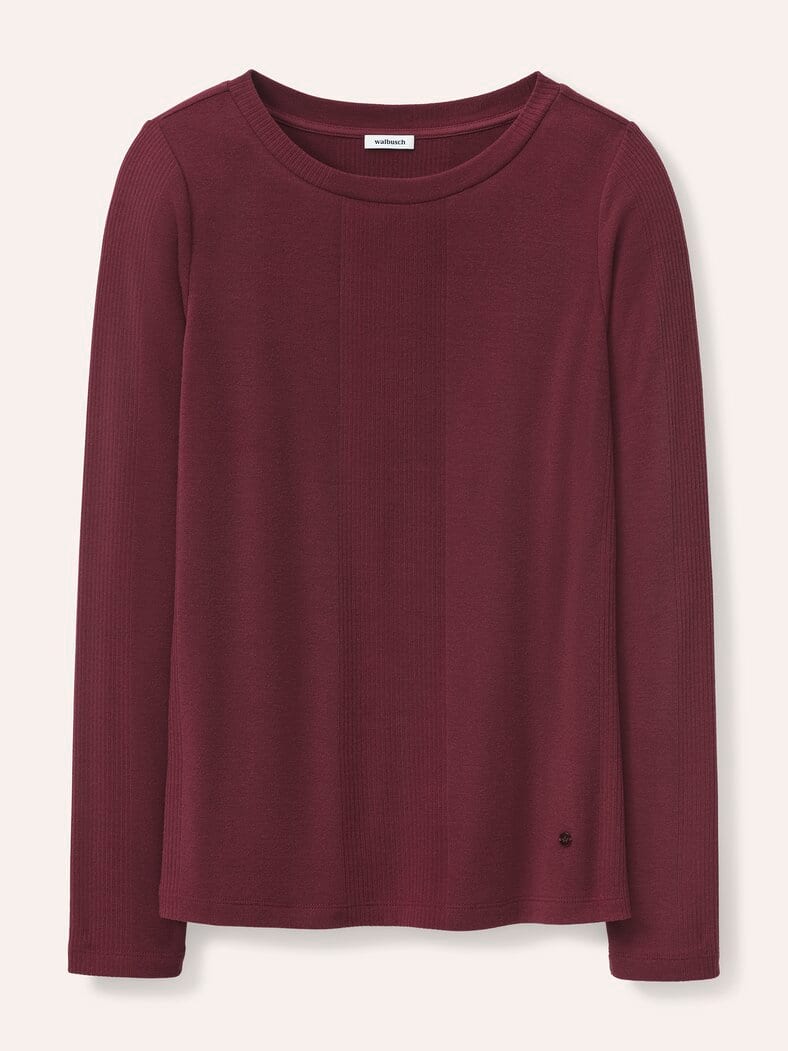Shirt in Feinstrickoptik Merlot