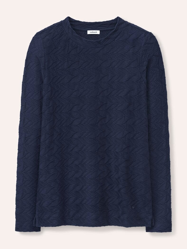 Shirt mit Struktur Nachtblau