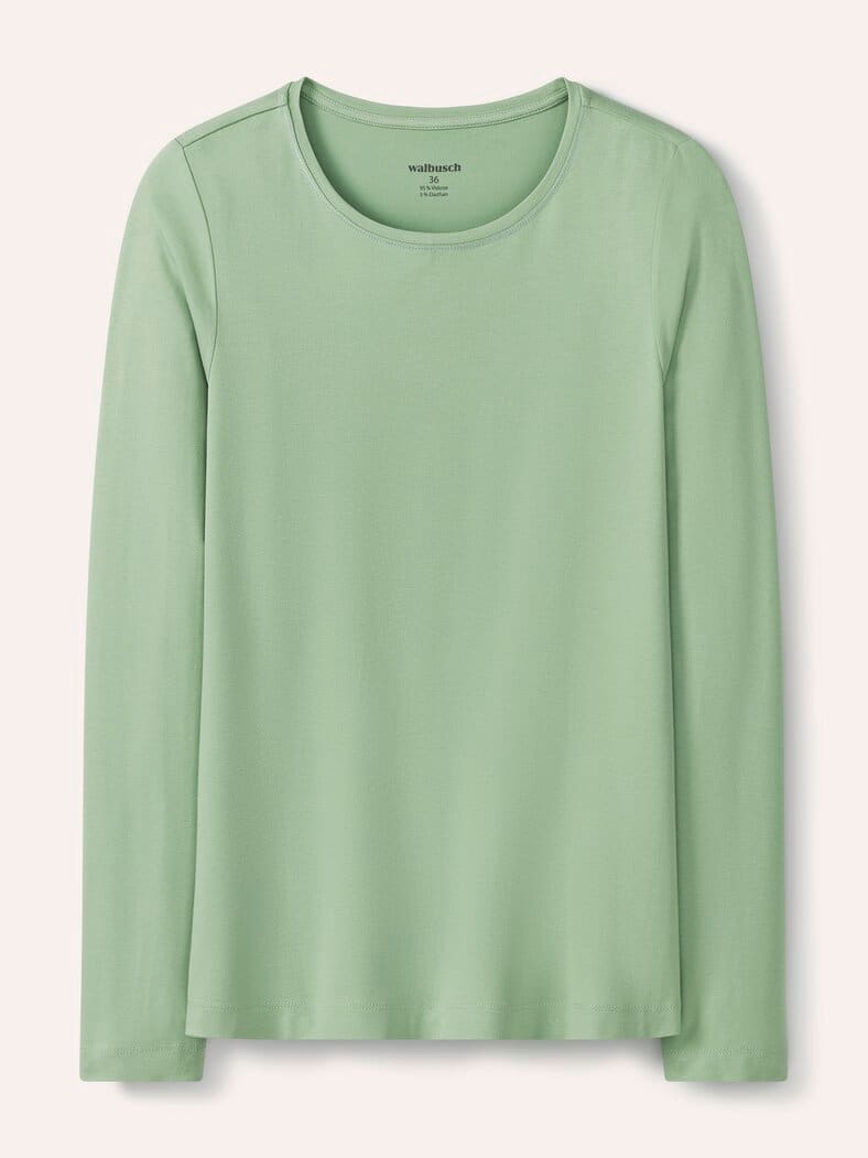 Viskose-Shirt Langarm Salbei