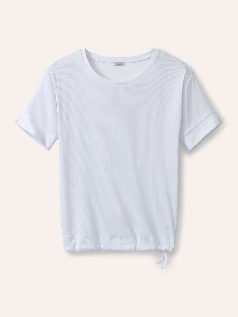 Blousonshirt in Rippenstruktur Weiß