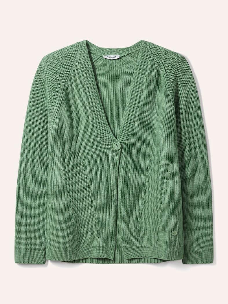 Strickjacke in Patentstrick Basilikum