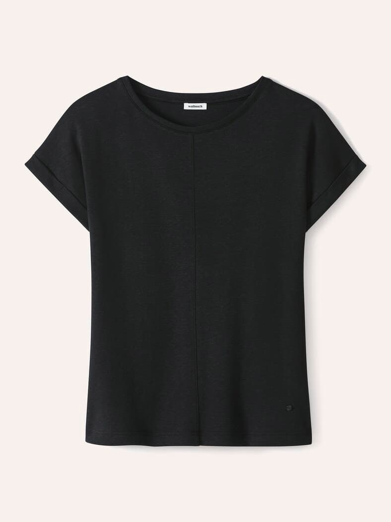 Kimonoshirt Leinenmix Schwarz