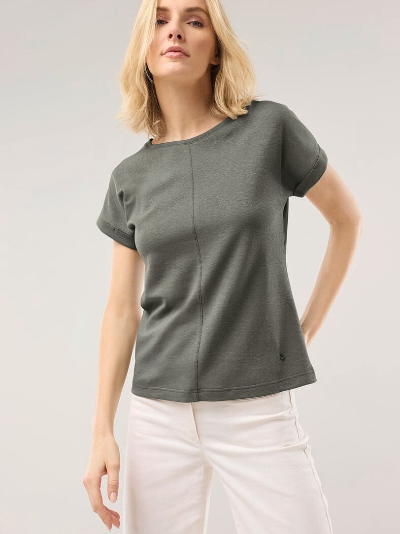 Kimonoshirt Leinenmix Khaki