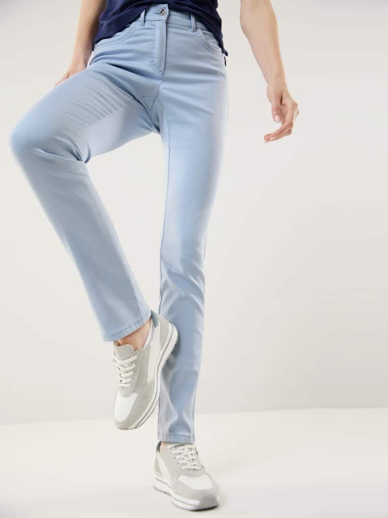 Extraglatt Baumwollhose Eisblau