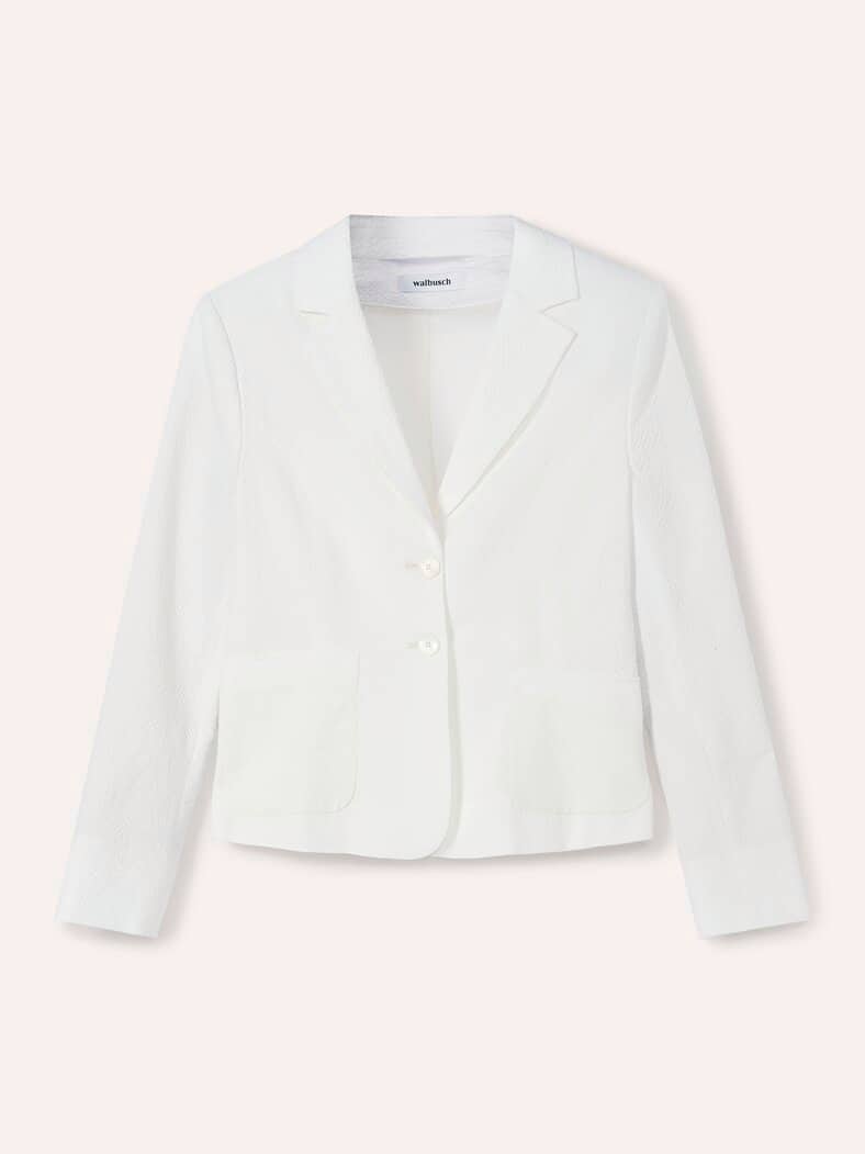 Seersucker Blazer Weiß