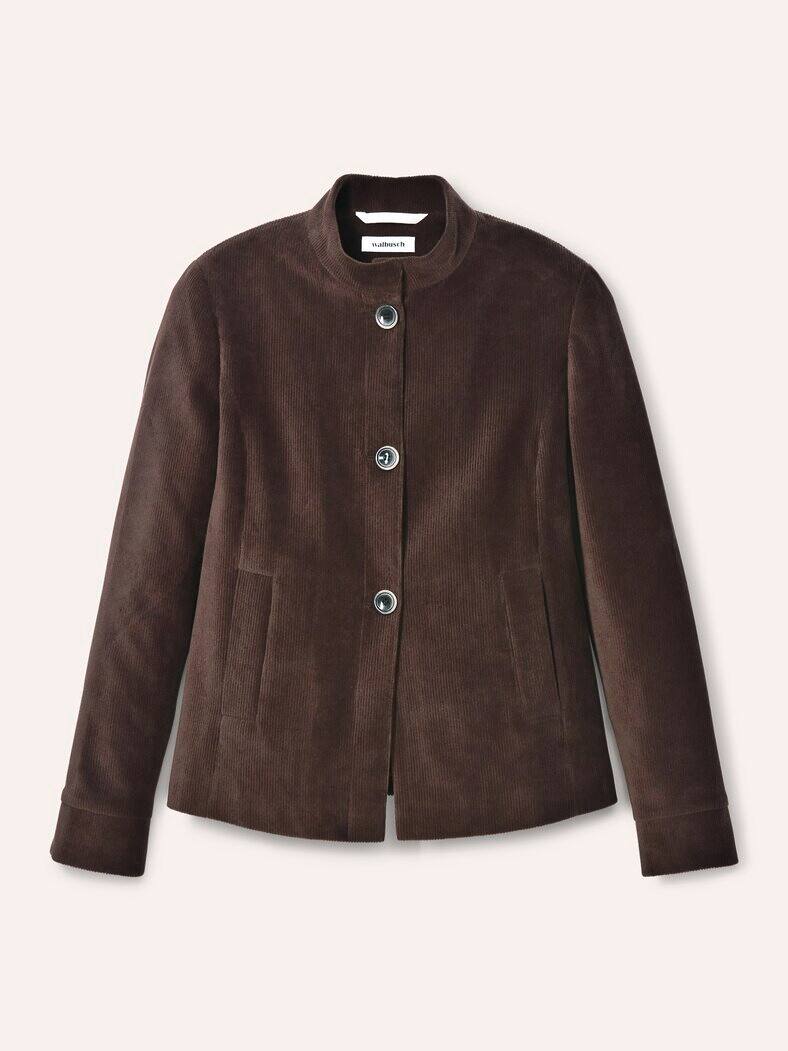 Cordjacke in A-Linie Kaffee
