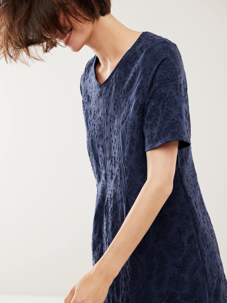 Jacquardkleid Marine