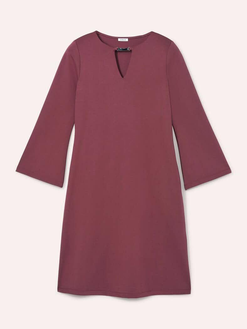Kleid A-Linie mit Ausschnittdetail Merlot