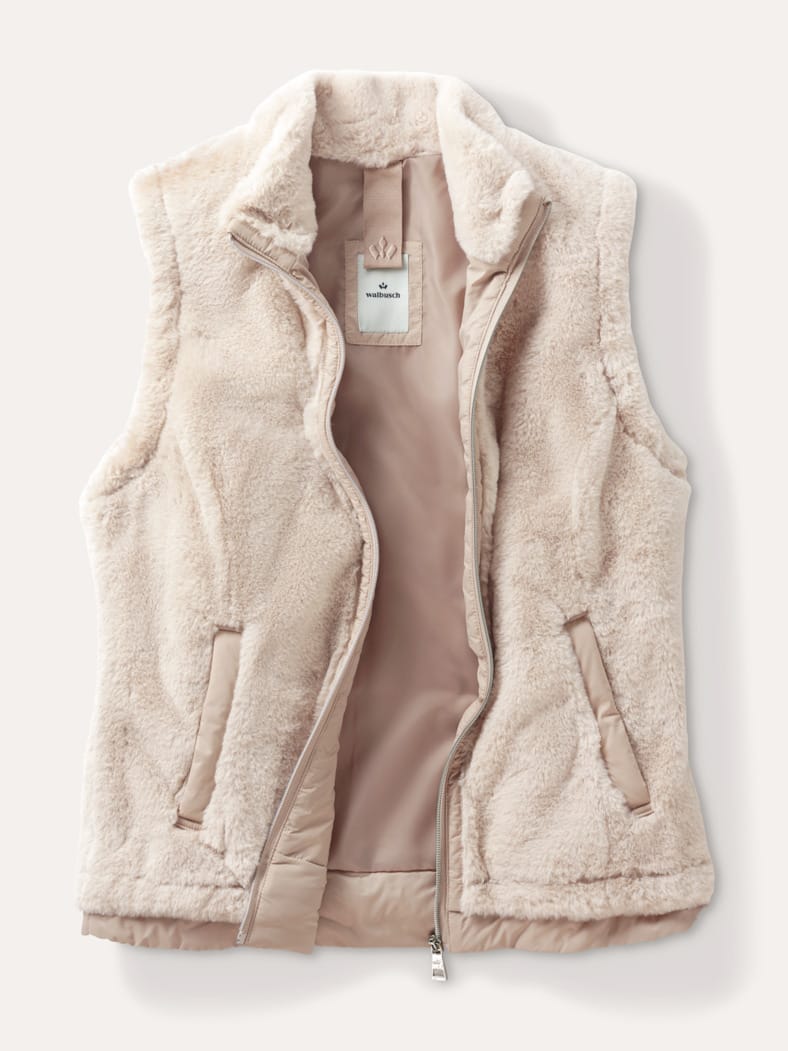 Kuschelfell Weste Taupe