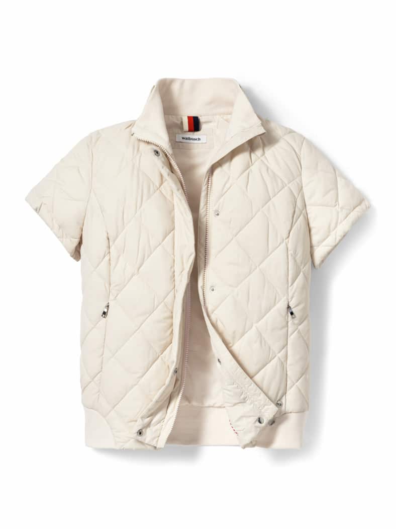 Steppweste Hoodie Creme