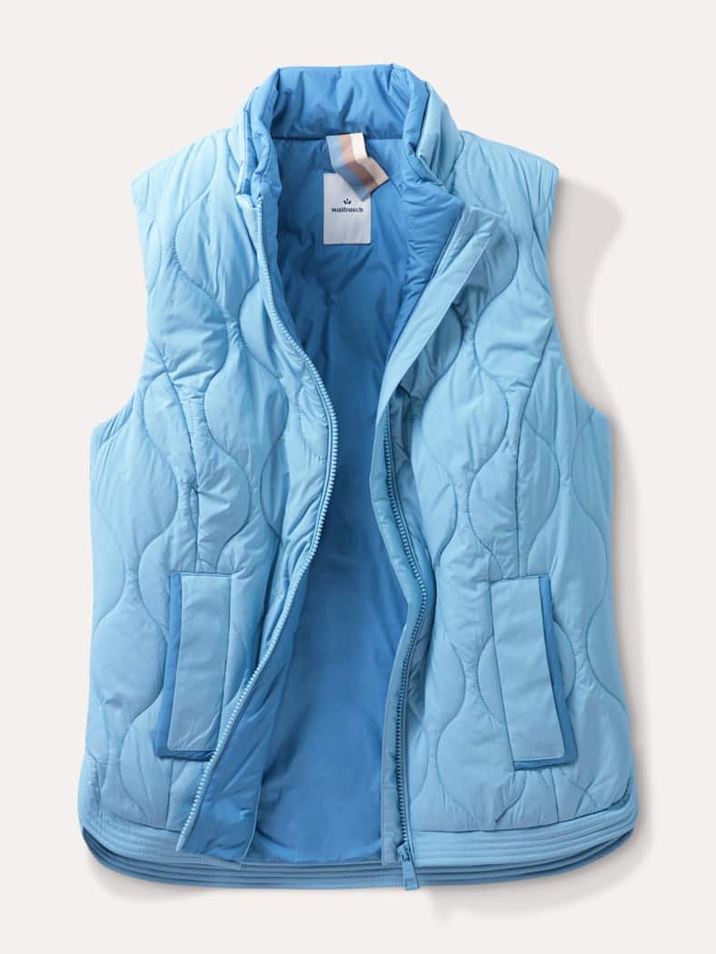 Wellensteppweste Ozeanblau/Rauchblau