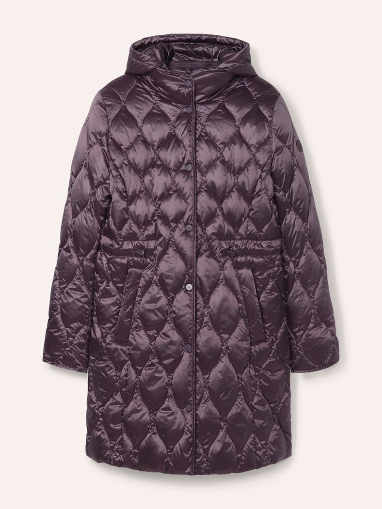 Leichter Steppmantel mit Tunnelzug Mauve