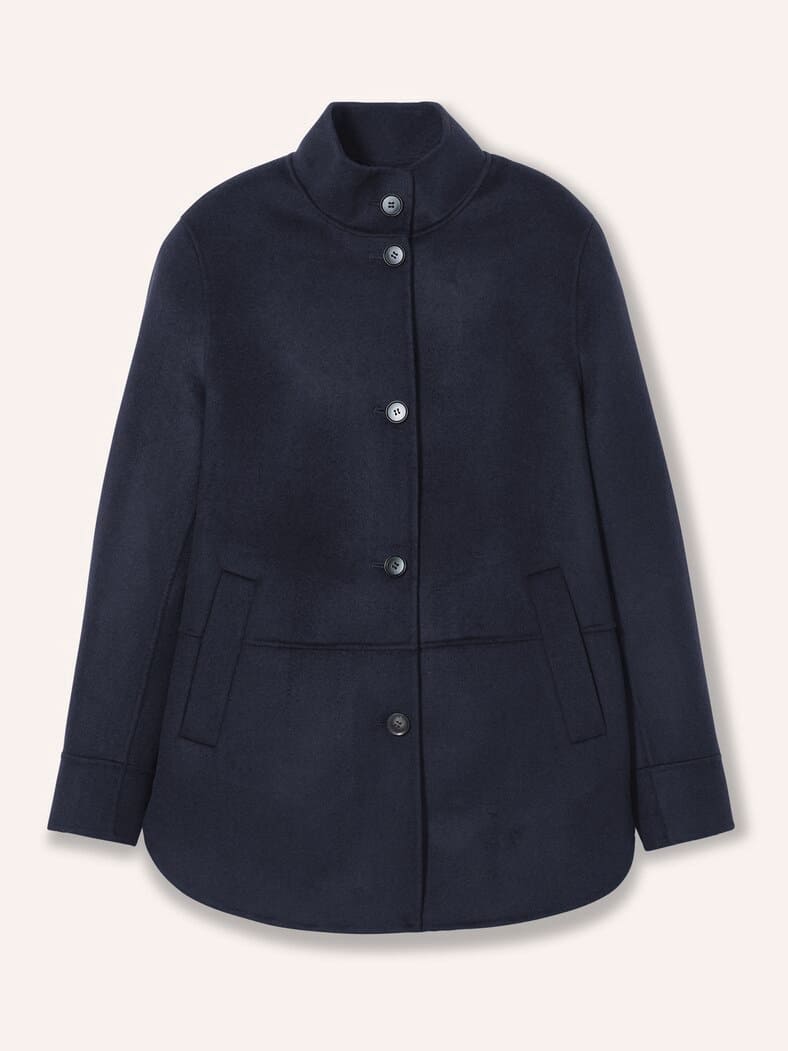 Weiche Doubleface Hemdjacke Nachtblau