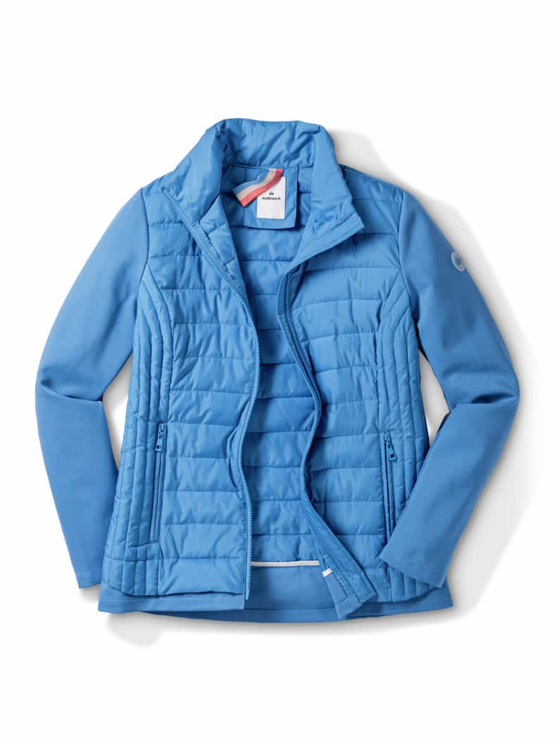 Steppjacke Materialmix Jeansblau