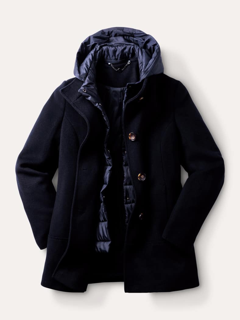 Wolljacke mit Steppeinsatz Marine