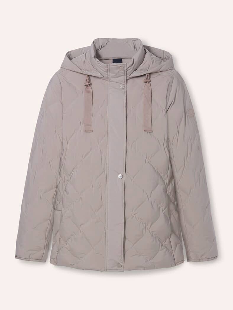 Leichte Steppjacke mit Rautenmuster ohne Nähte Kiesel