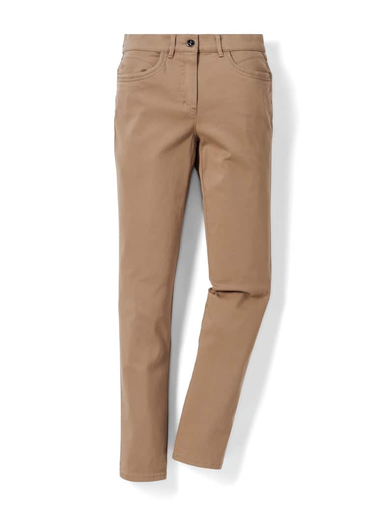 Extraglatt Baumwollhose Caramel