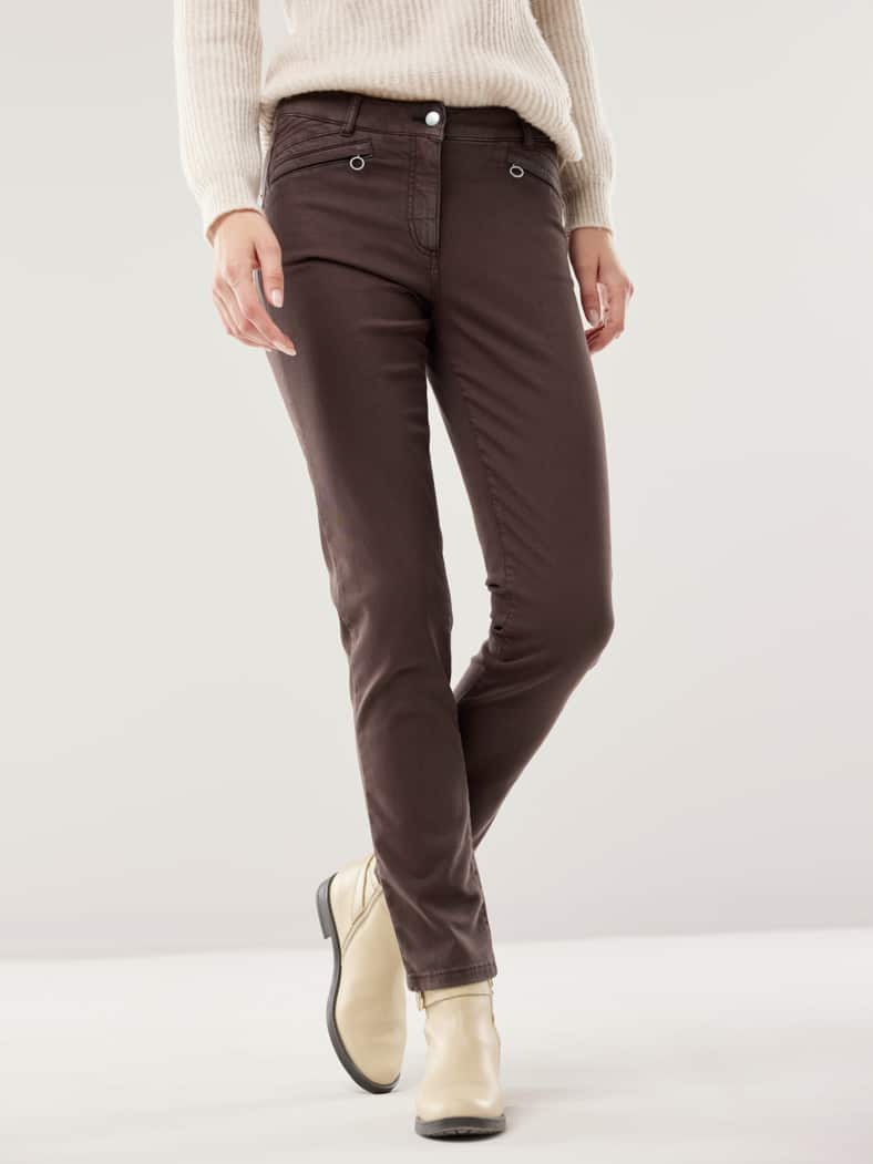 Powerstretch-Baumwollhose Kaffeebraun