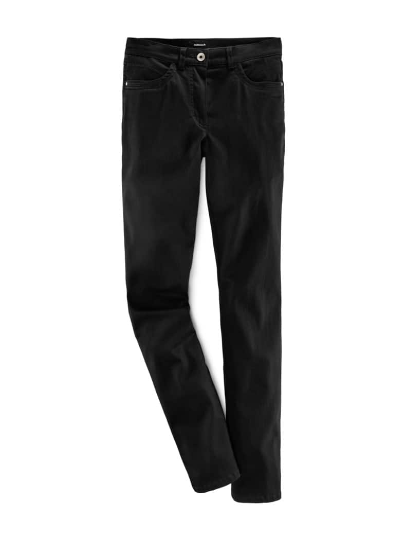 Extraglatt Baumwollhose Slim Fit Schwarz