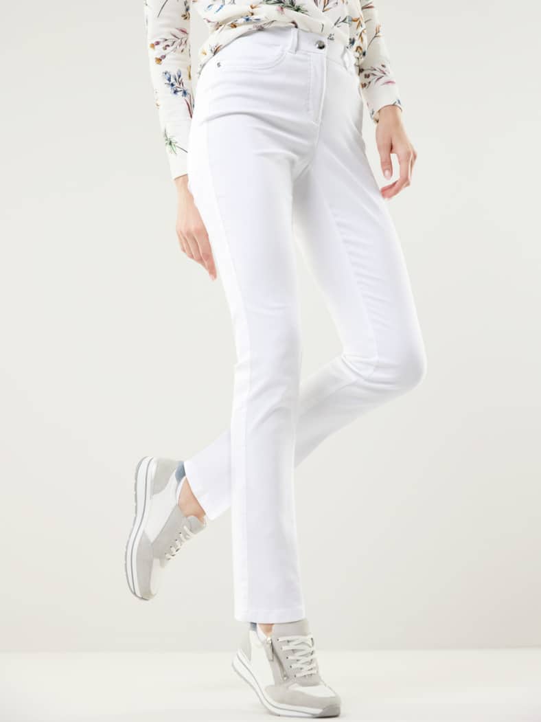 Extraglatt Baumwollhose Slim Fit Weiß