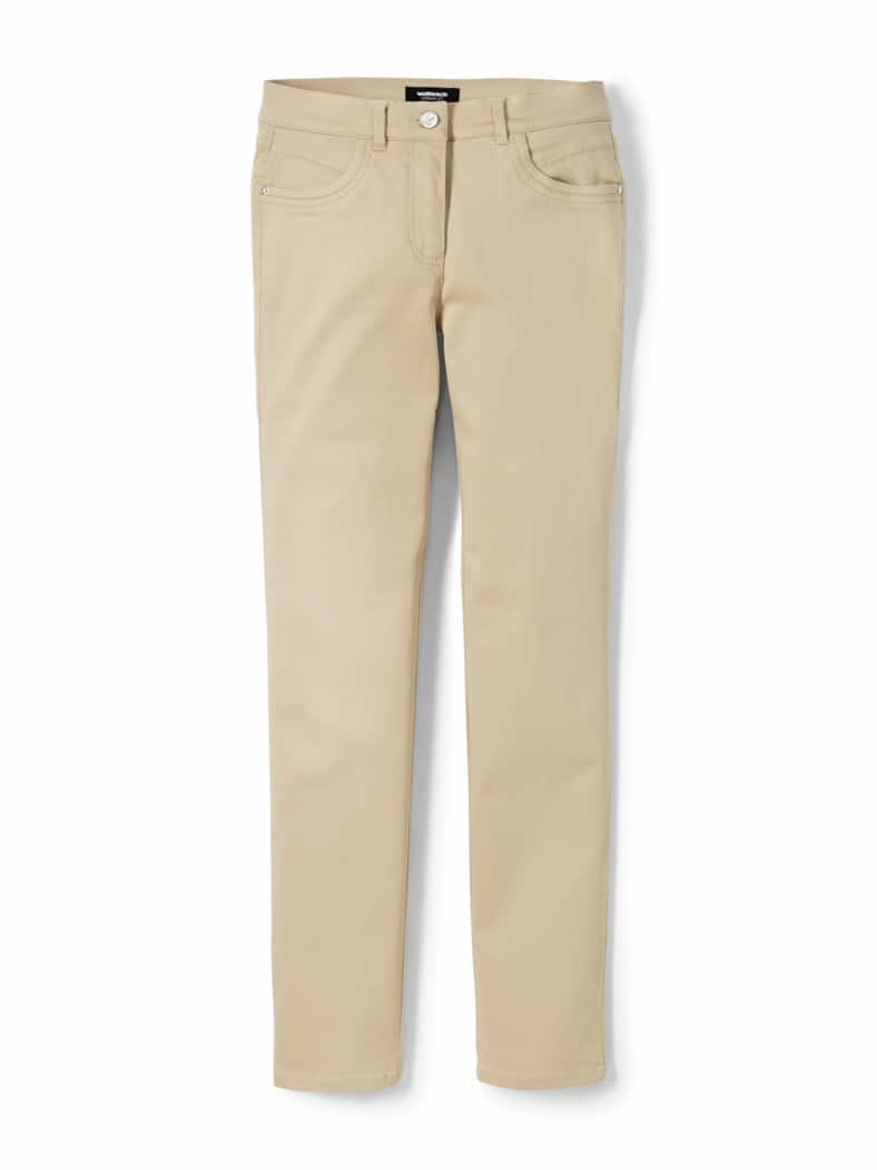 Extraglatt Baumwollhose Feminine F Safaribeige
