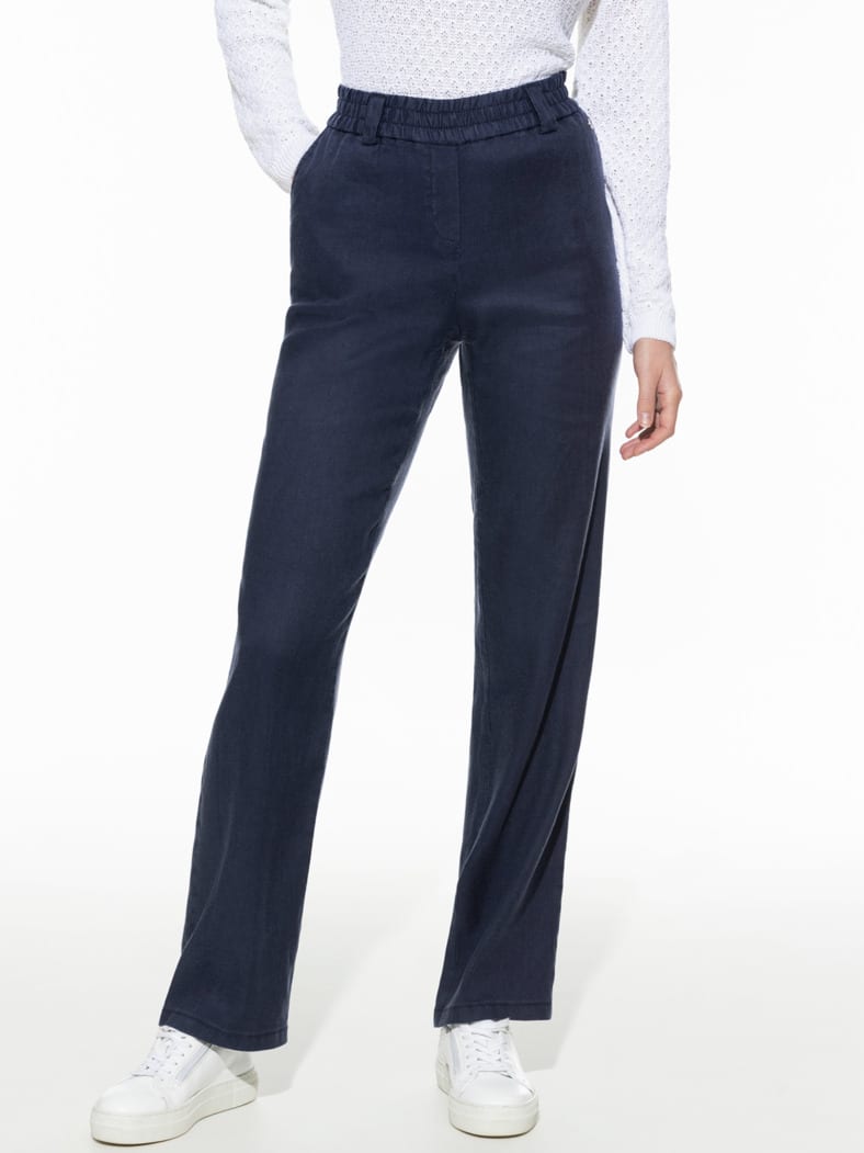 Softleinenmix-Hose Marlene Marine