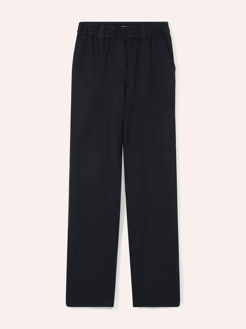 Softleinenmix-Hose Marlene Schwarz
