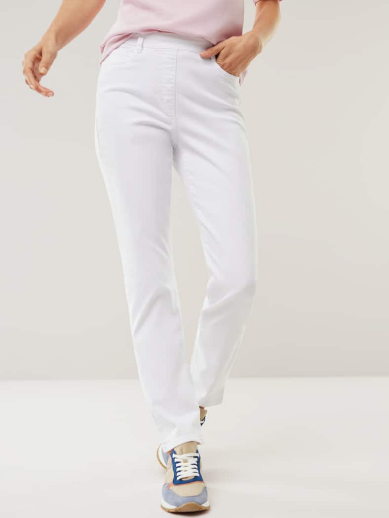 Five Pocket Schlupfhose Weiß