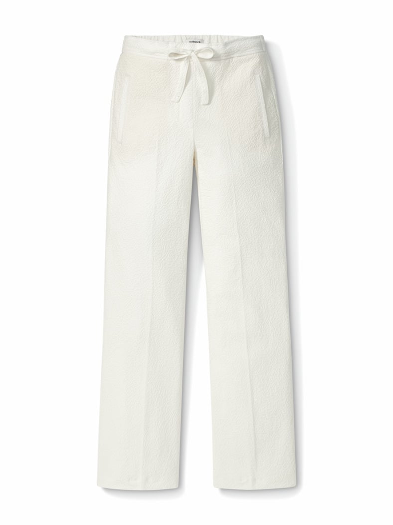 Marlenehose Seersucker Weiß