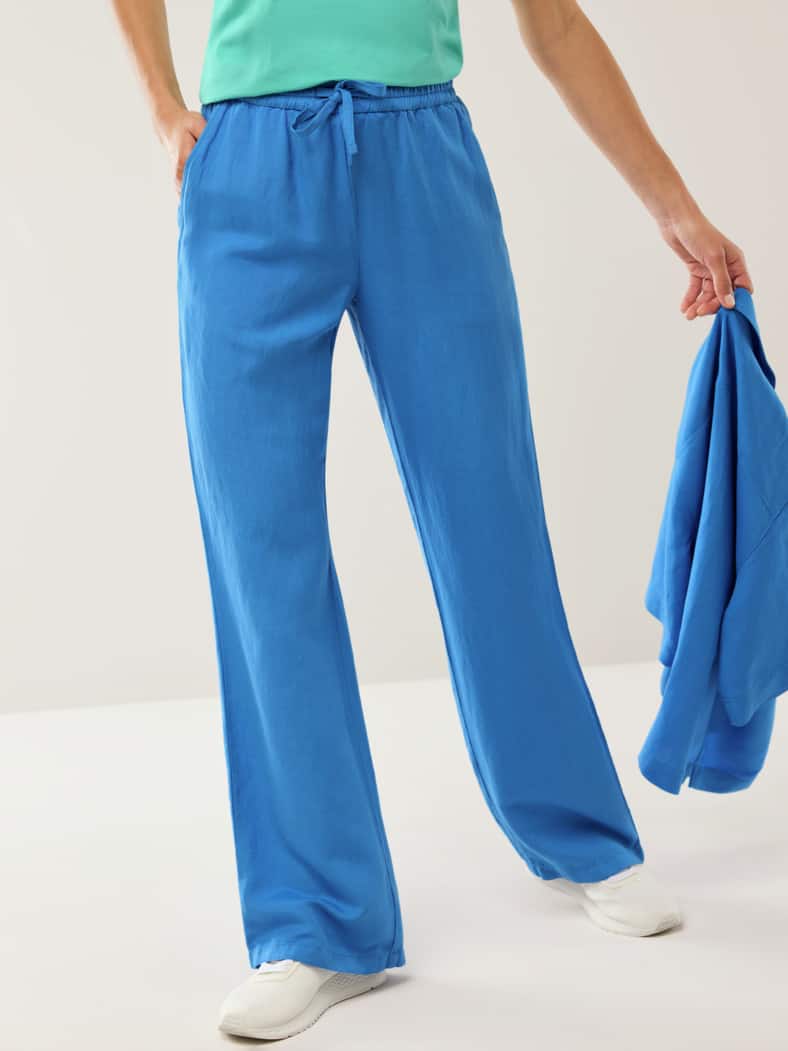 Marlenehose Leinenmix Königsblau