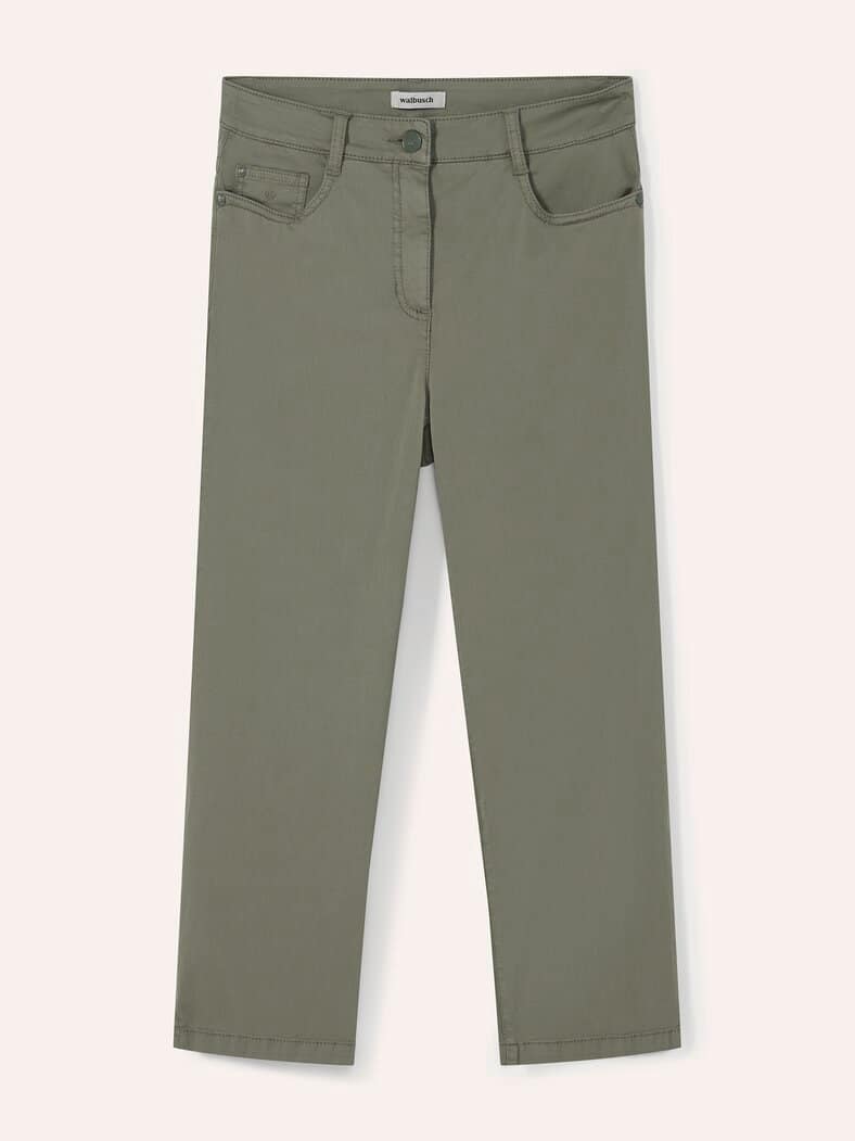 Capri aus Baumwollmix Khaki