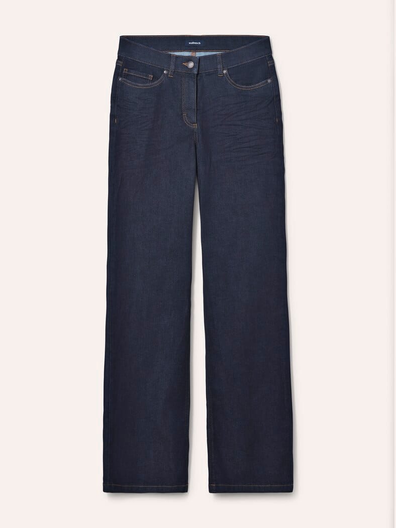 5 Pocket Jeans mit weitem Bein Rinsed