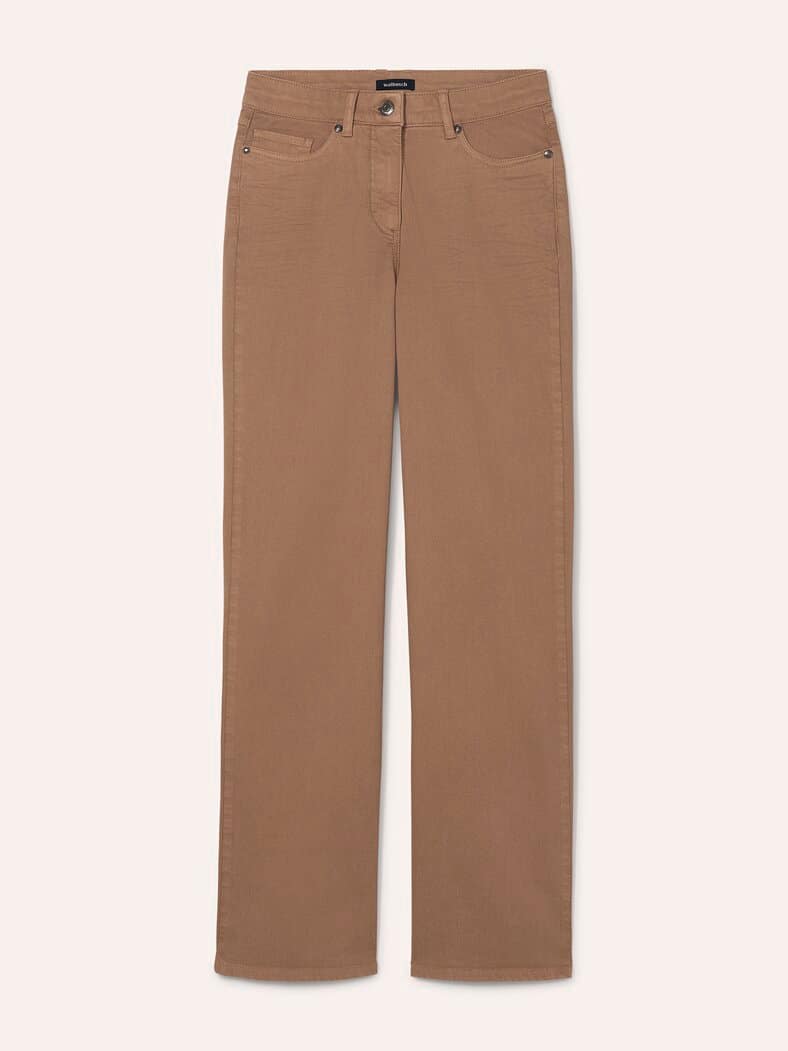 5 Pocket Jeans mit weitem Bein Praline