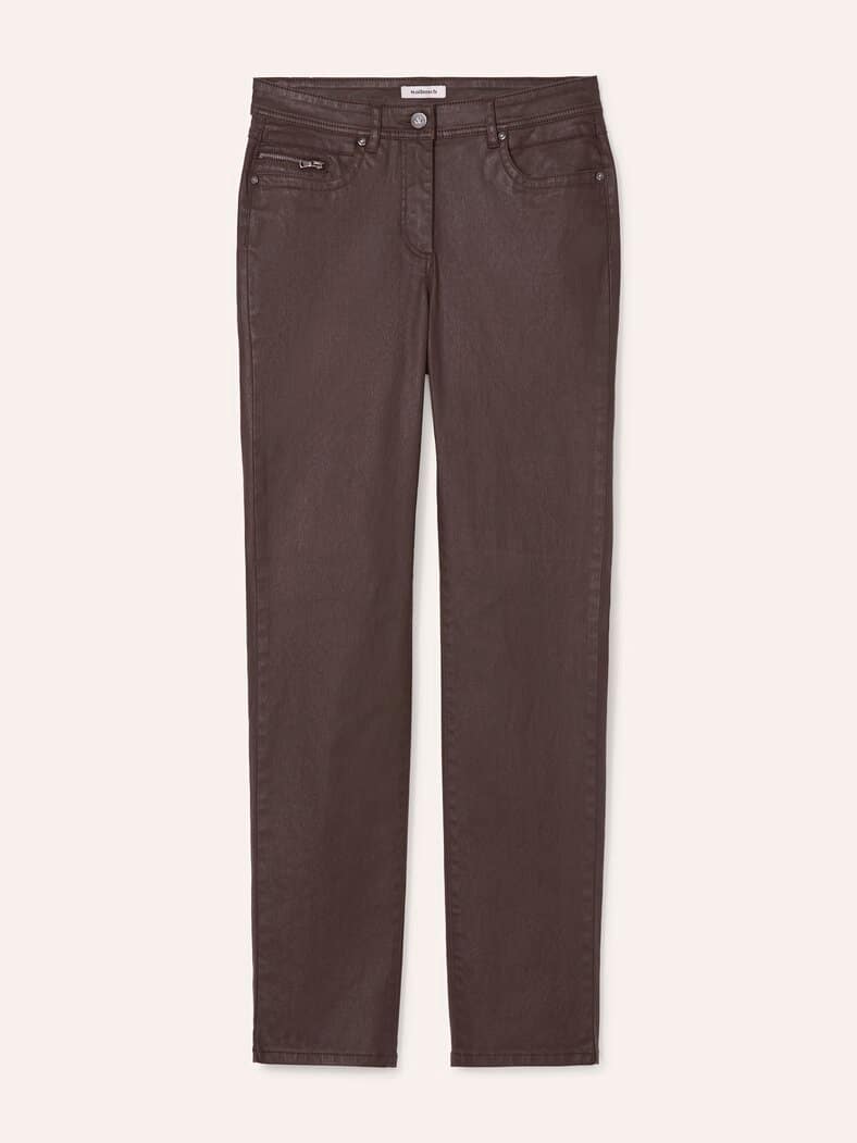 Five Pocket Hose Lederoptik Kaffee