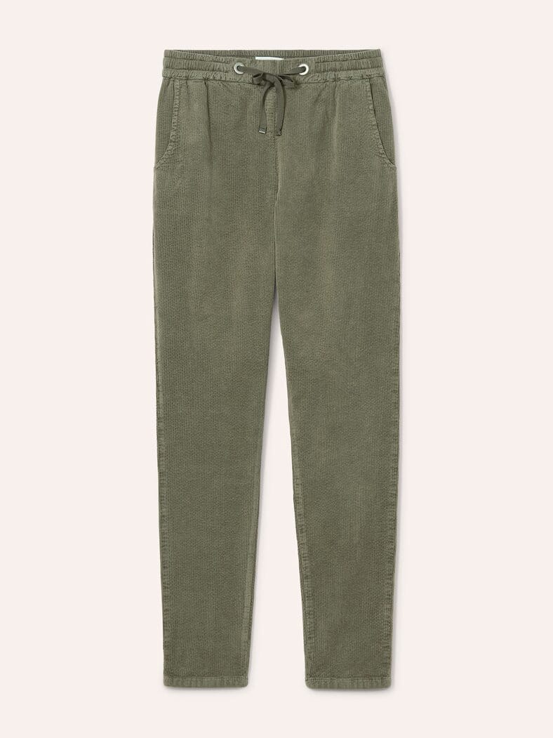 Jogpant aus weichem Cord Oliv