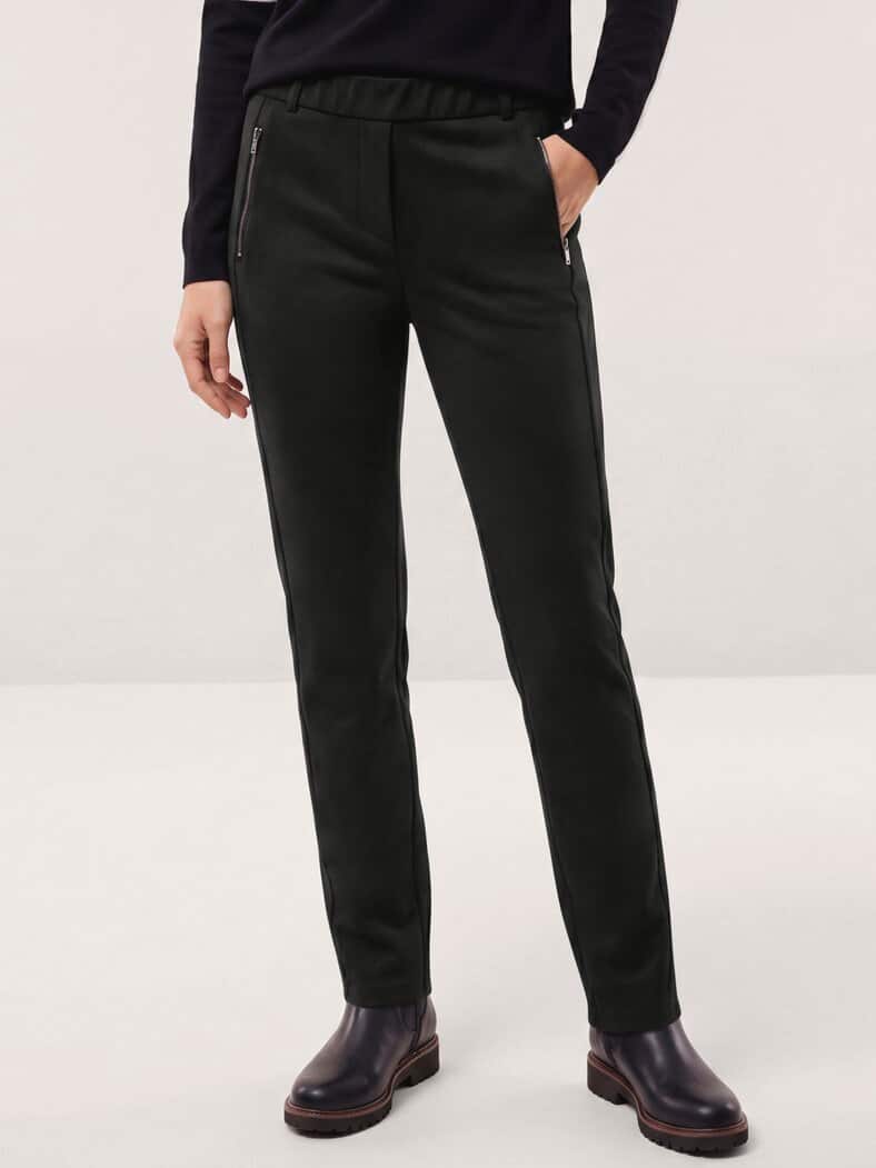 Suede Hose aus elastischem Material Schwarz