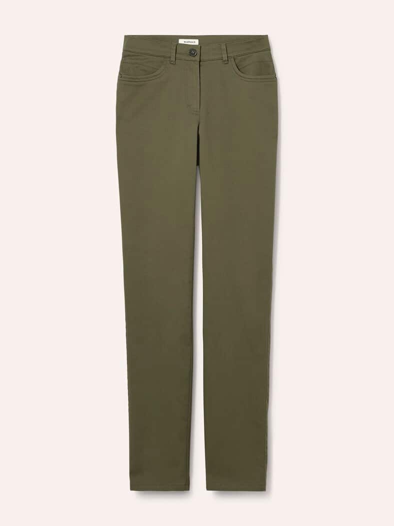 Extraglatt Baumwollhose Feminine F Oliv