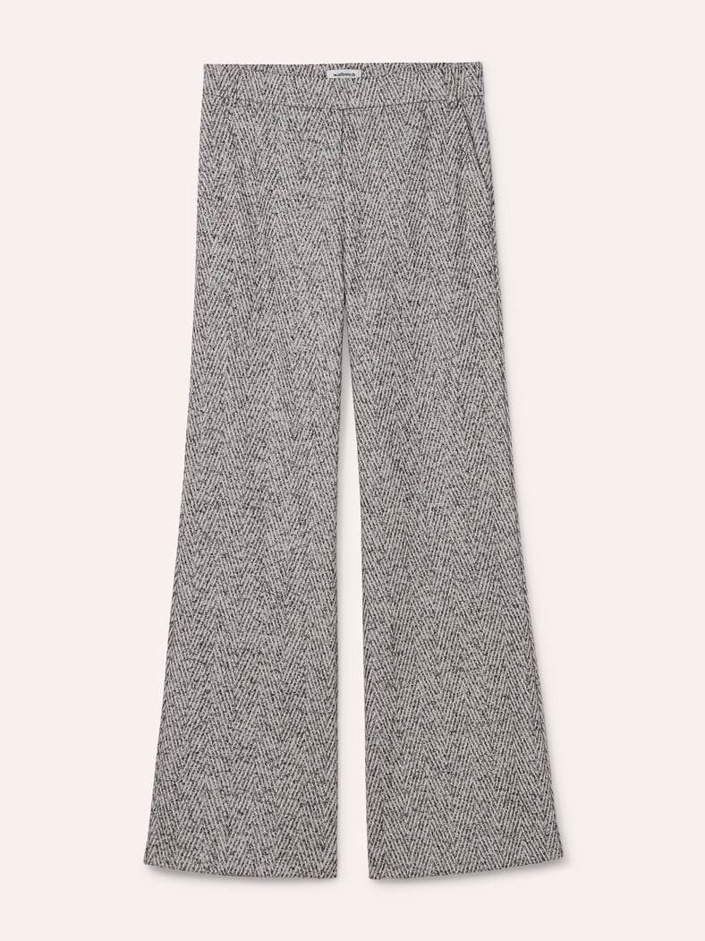 Hose aus Fischgrad Jersey Grau/Creme