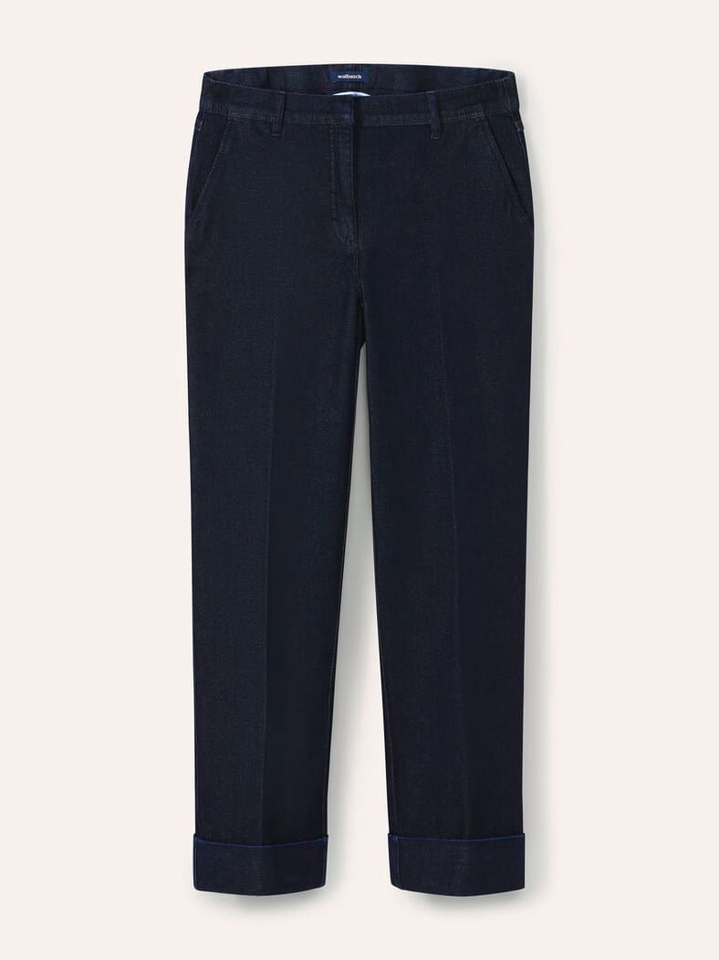Chino Denim mit Saumumschlag Dark Blue