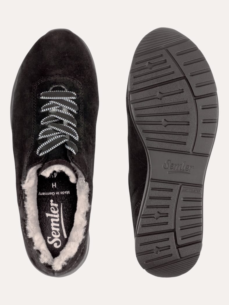 Lammfell-Sneaker Schwarz