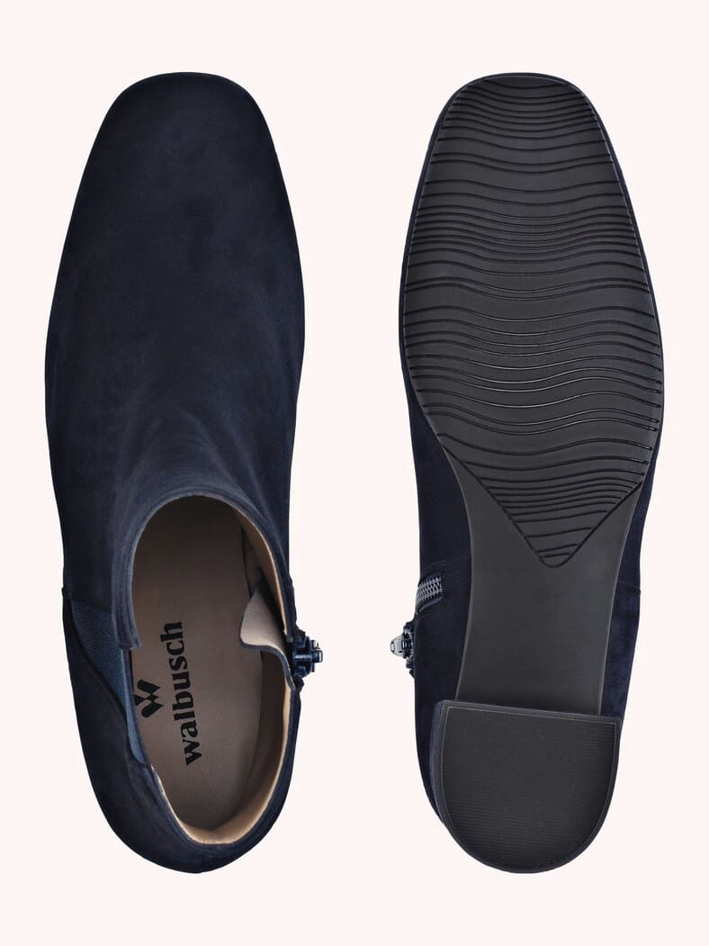 Velours Stiefelette Nachtblau