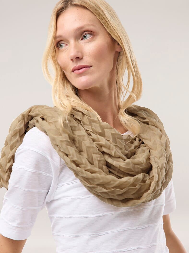 Plissee-Schal Praline