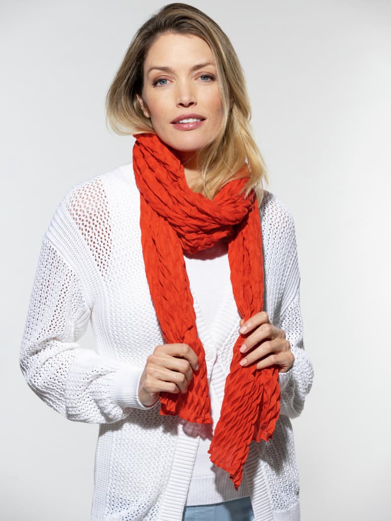 Plissee-Schal Rotorange