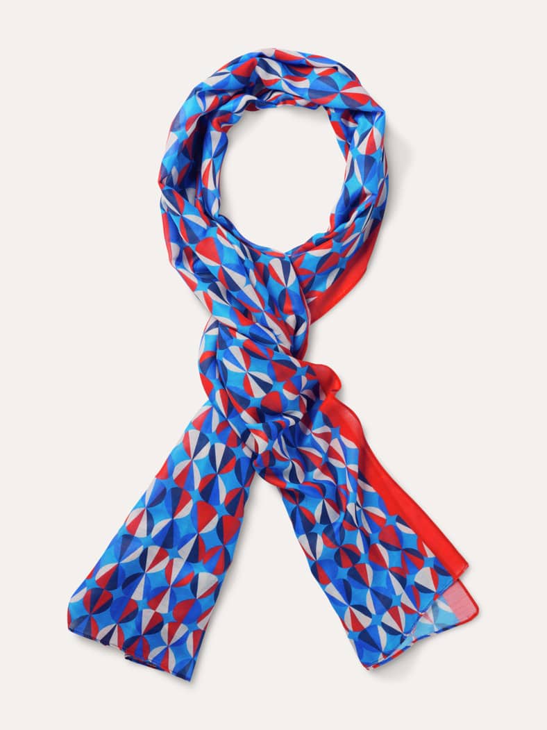 Grafik-Schal Blau/Rot