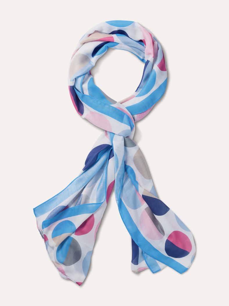 Kuschelschal Grafiktupfen Altrosa Blau