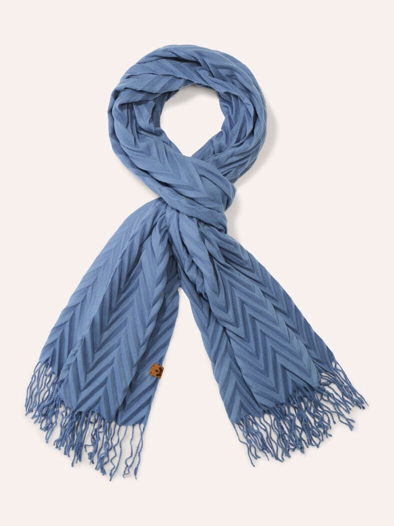 Plissee Struktur Schal Smokey Blue