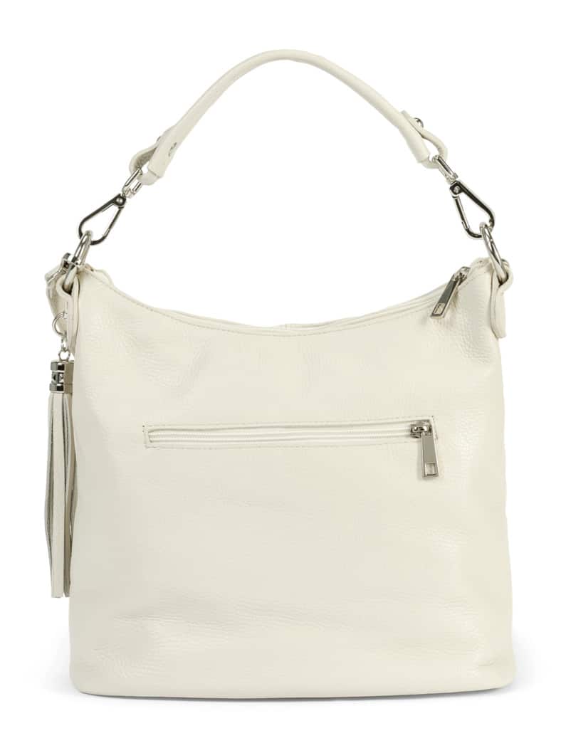 Leder-Handtasche Hellbeige