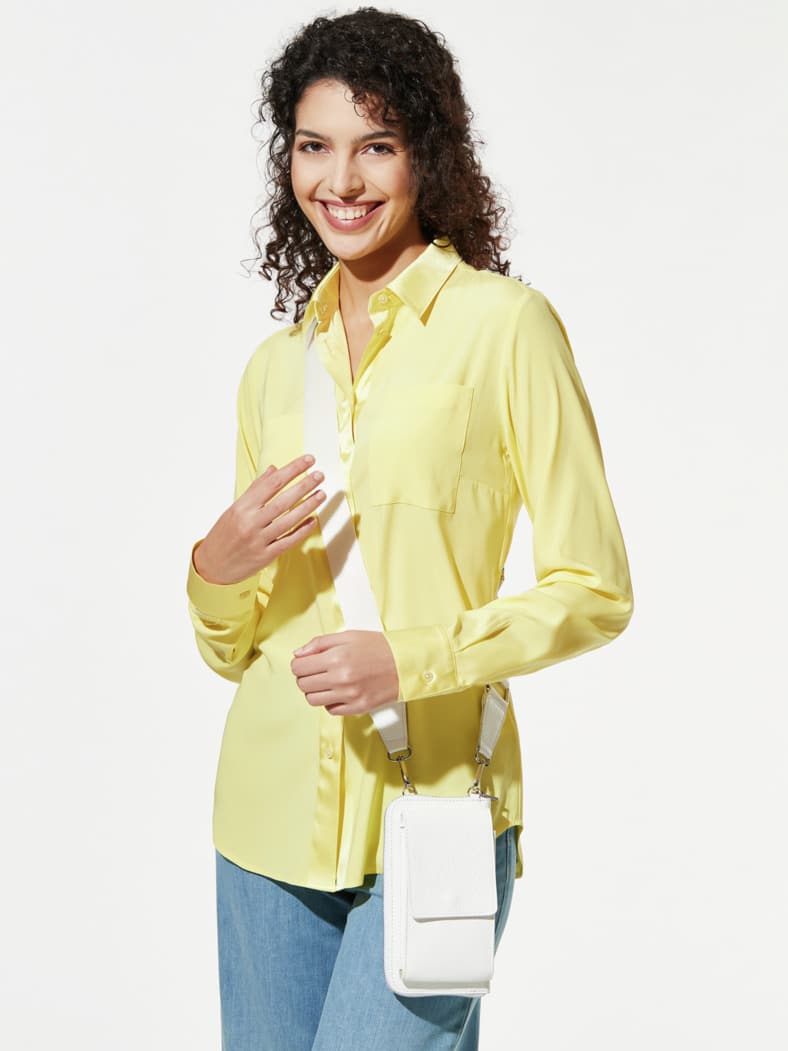 Leder-Handy-Portemonnaie Weiß