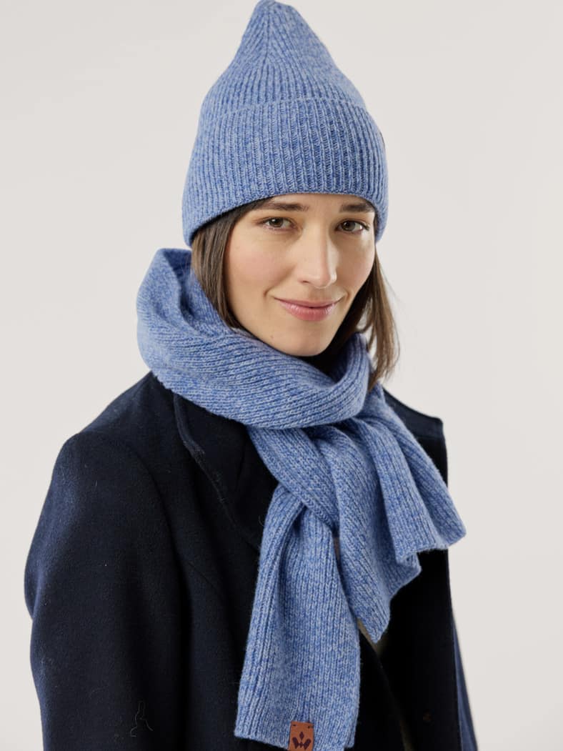 Strickschal Blau Melange