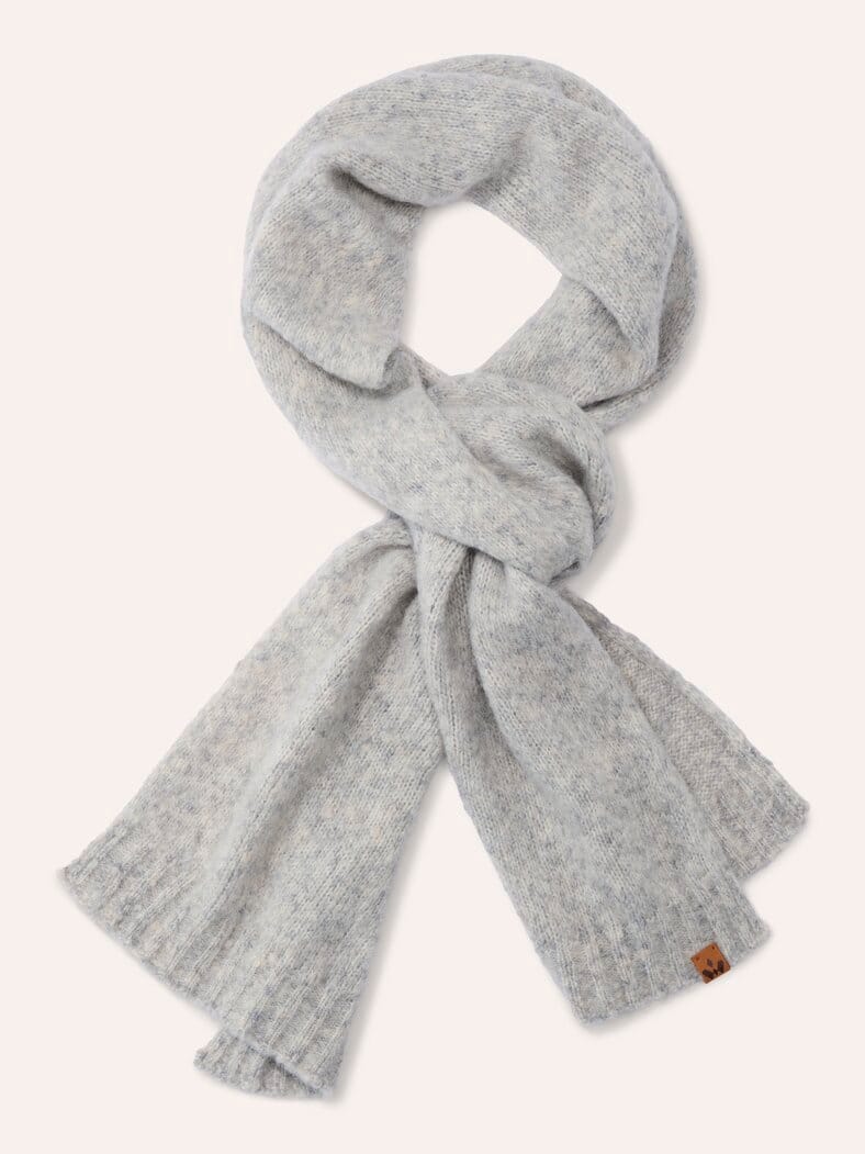 Strickschal mit Alpaka Silber Melange